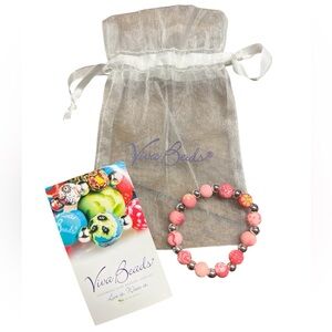 Viva Beads Pink Beaded Bracelet